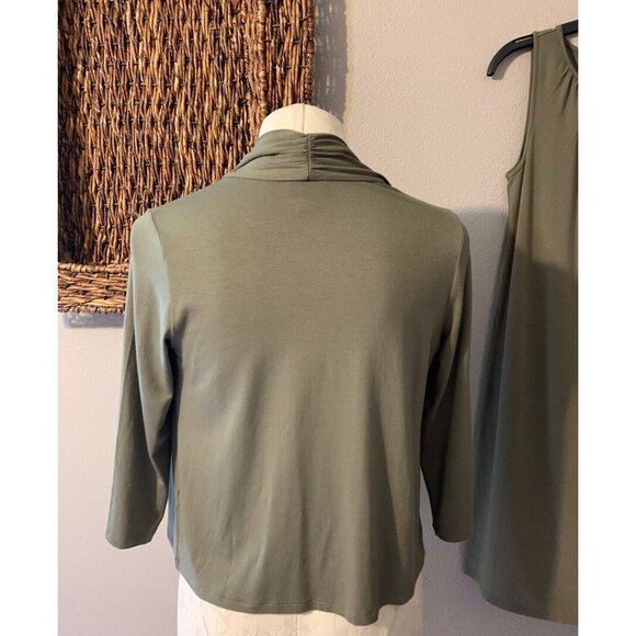 J Jill Dress W Jacket Olive Green PXS Petite Extra Small P XS 0 2 4 NWT Washable - Picture 6 of 9